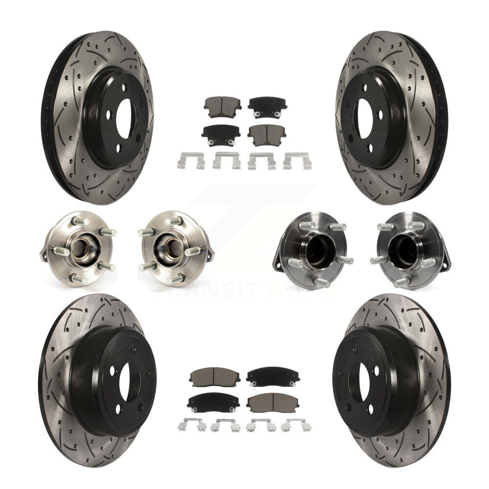 Kit de plaquettes de rotor de frein enduites de roulement de moyeu avant et arrière (10 pièces) pour Chrysler 300 Dodge