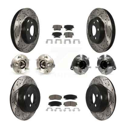 Kit de plaquettes de rotor de frein enduites de roulement de moyeu avant et arrière (10 pièces) pour Chrysler 300 Dodge
