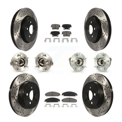 Kit de plaquettes de rotor de frein enduites de roulement de moyeu avant et arrière (10 pièces) pour Chrysler 300 Dodge