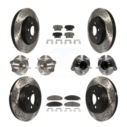 Kit de rotor et de plaquettes de frein revêtus de roulement de moyeu avant et arrière (10 pièces) pour Dodge Charger 30