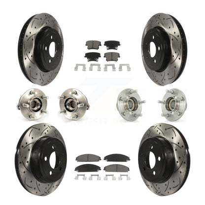 Kit de plaquettes de rotor de frein enduites de roulement de moyeu avant et arrière (10 pièces) pour Chrysler 300 Dodge