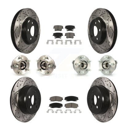 Kit de rotor et de plaquettes de frein revêtus de roulement de moyeu avant et arrière (10 pièces) pour Dodge Charger 30