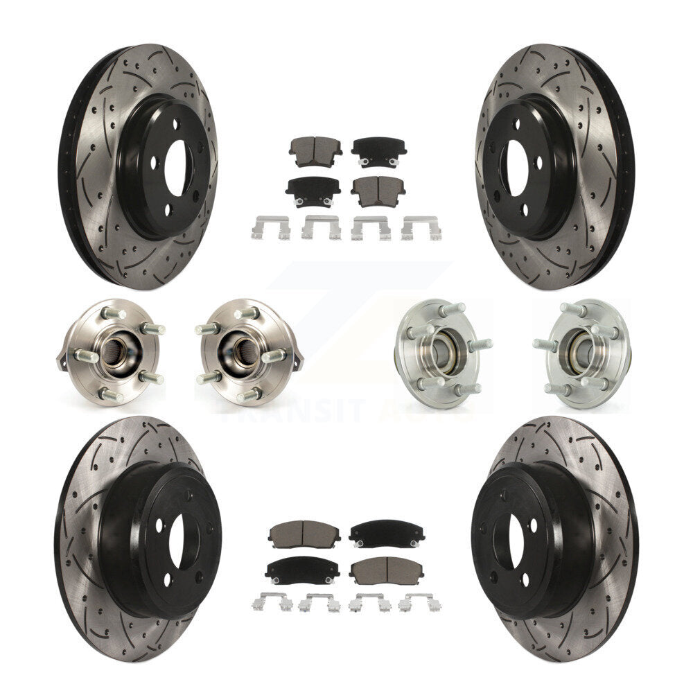 Kit de plaquettes de rotor de frein enduites de roulement de moyeu avant et arrière (10 pièces) pour Dodge Chrysler 30