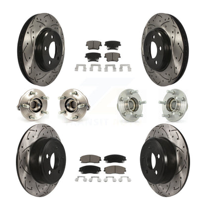 Kit de plaquettes de rotor de frein enduites de roulement de moyeu avant et arrière (10 pièces) pour Dodge Chrysler 30
