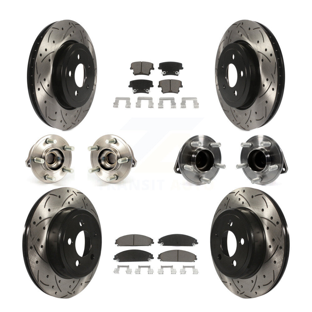 Kit de plaquettes de rotor de frein enduites de roulement de moyeu avant et arrière (10 pièces) pour Chrysler 300 Dodge