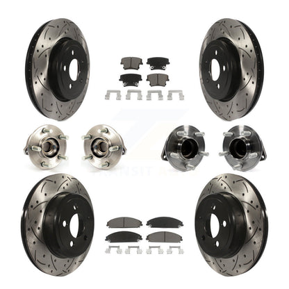 Kit de plaquettes de rotor de frein enduites de roulement de moyeu avant et arrière (10 pièces) pour Chrysler 300 Dodge