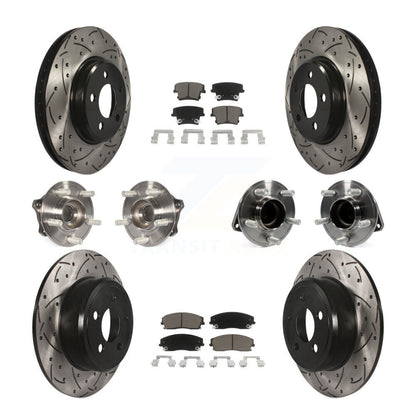 Kit de rotor et de plaquettes de frein revêtus de roulement de moyeu avant et arrière (10 pièces) pour Dodge Charger 30