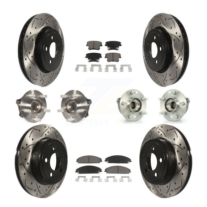 Kit de rotor et de plaquettes de frein revêtus de roulement de moyeu avant et arrière (10 pièces) pour Dodge Charger 30