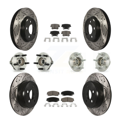 Kit de plaquettes de rotor de frein enduites de roulement de moyeu avant et arrière (10 pièces) pour Chrysler 300 Dodge