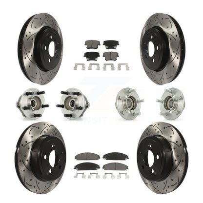 Kit de plaquettes de rotor de frein enduites de roulement de moyeu avant et arrière (10 pièces) pour Chrysler 300 Dodge