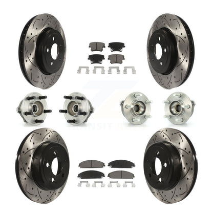 Kit de plaquettes de rotor de frein enduites de roulement de moyeu avant et arrière (10 pièces) pour Chrysler 300 Dodge