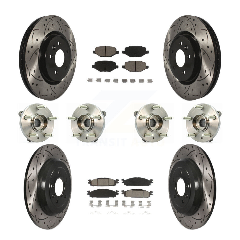 Kit de plaquettes de rotor de frein, roulement de moyeu avant et arrière (10 pièces) pour Ford Flex Taurus MK