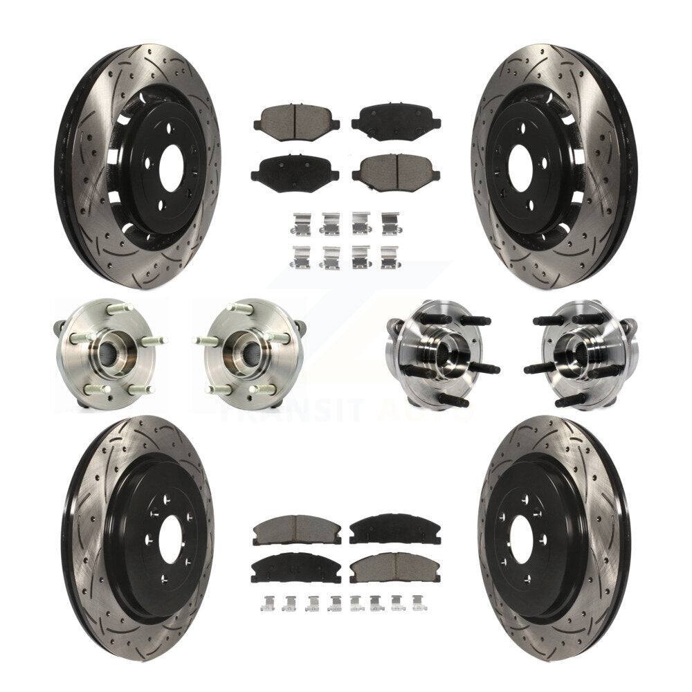 Kit de plaquettes de rotor de frein enduites de roulement de moyeu avant et arrière (10 pièces) pour Ford Taurus Polic