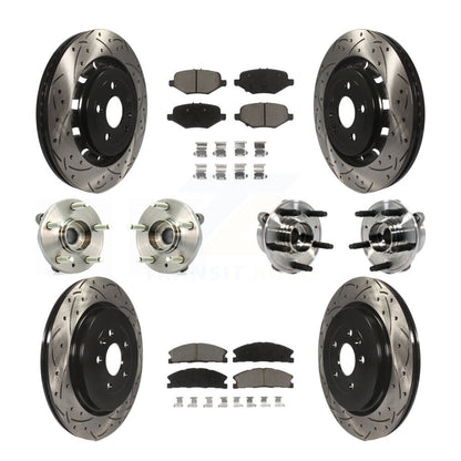 Kit de plaquettes de rotor de frein enduites de roulement de moyeu avant et arrière (10 pièces) pour Ford Taurus Polic