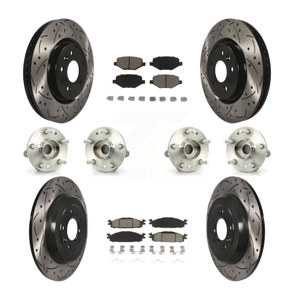 Kit de plaquettes de rotor de frein à disque revêtues de roulement de moyeu avant et arrière (10 pièces) pour Ford Explore