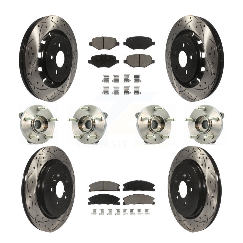 Kit de plaquettes de rotor de frein, roulement de moyeu avant et arrière (10 pièces) pour Ford Flex Taurus MK