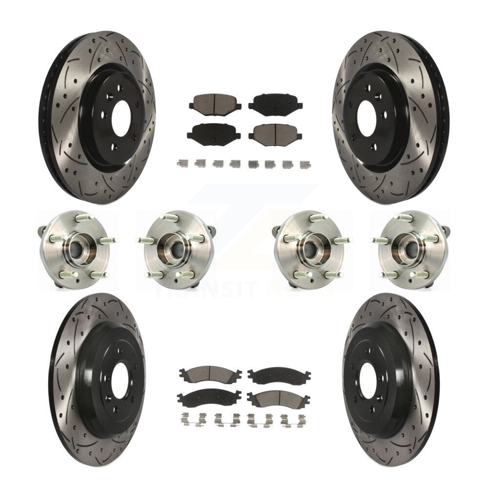 Kit de plaquettes de rotor de frein, roulement de moyeu avant et arrière (10 pièces) pour Ford Taurus SH 10-12