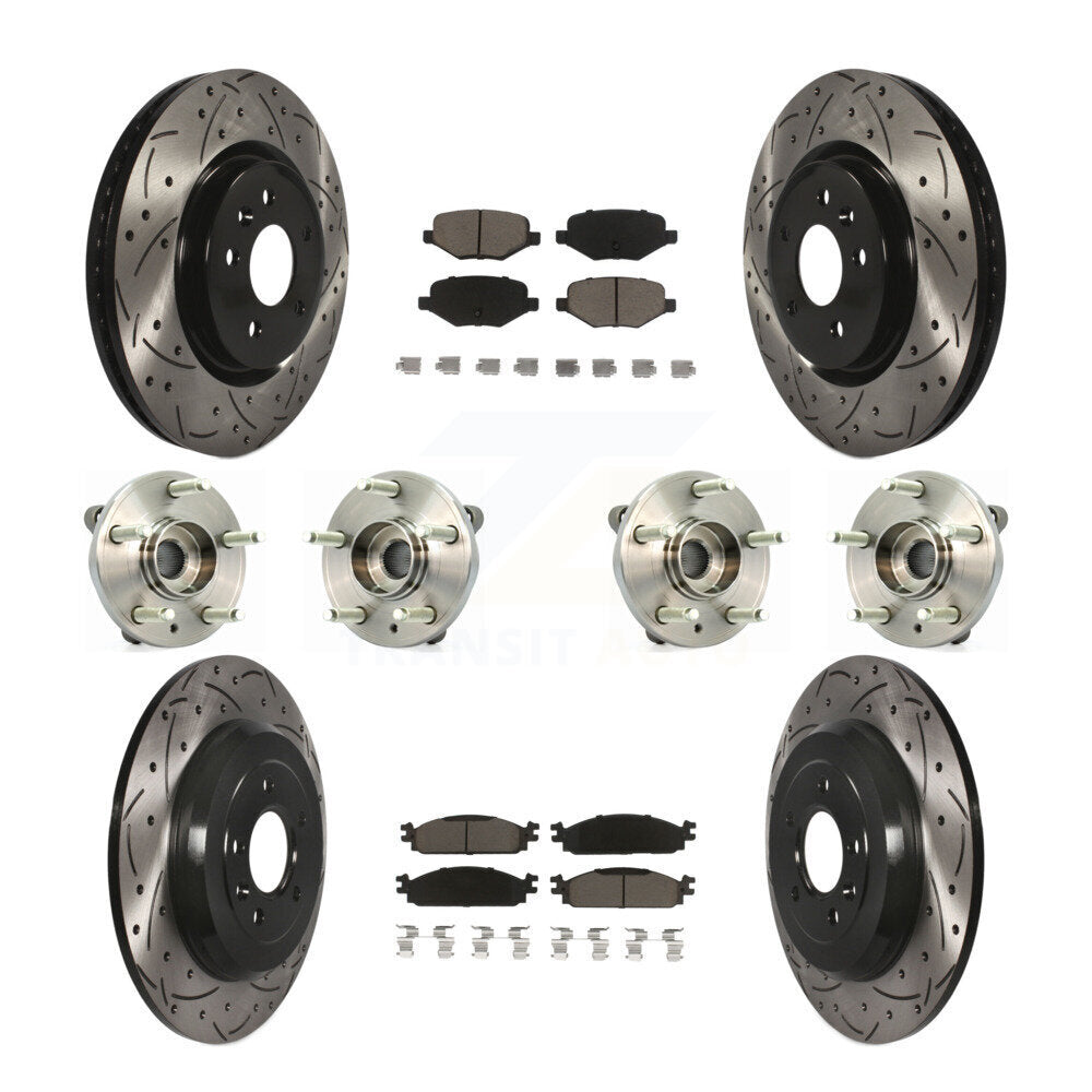 Kit de plaquettes de rotor de frein, roulement de moyeu avant et arrière (10 pièces) pour Lincoln MK 2009 – 2010