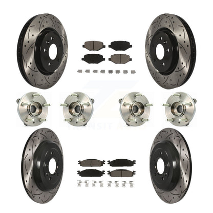 Kit de plaquettes de rotor de frein, roulement de moyeu avant et arrière (10 pièces) pour Lincoln MK 2009 – 2010
