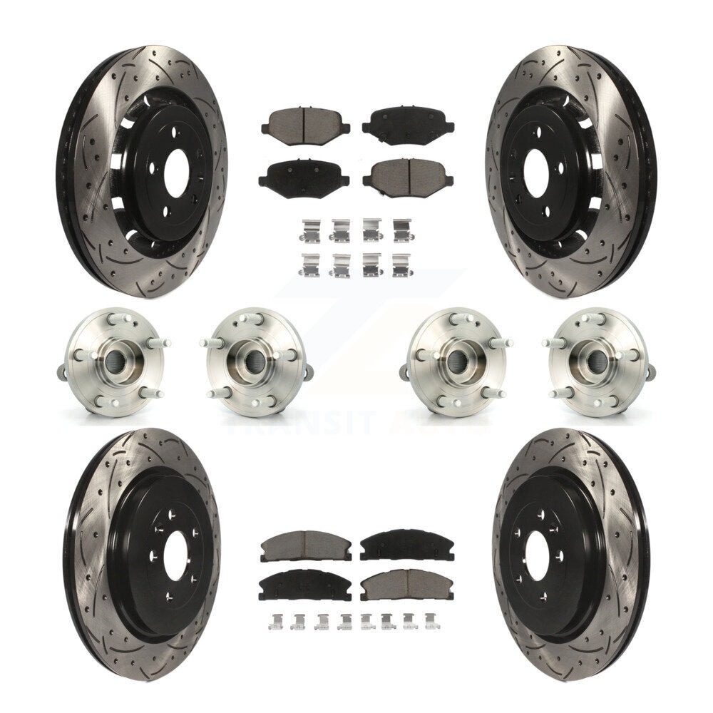 Kit de plaquettes de rotor de frein à disque revêtues de roulement de moyeu avant et arrière (10 pièces) pour Ford Explore
