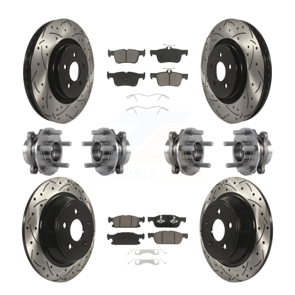 Kit de plaquettes de Rotor de frein, roulement de moyeu avant et arrière (10 pièces) pour Ford Edge Lincoln MK