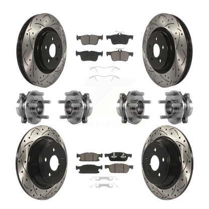 Kit de plaquettes de Rotor de frein, roulement de moyeu avant et arrière (10 pièces) pour Ford Edge Lincoln MK