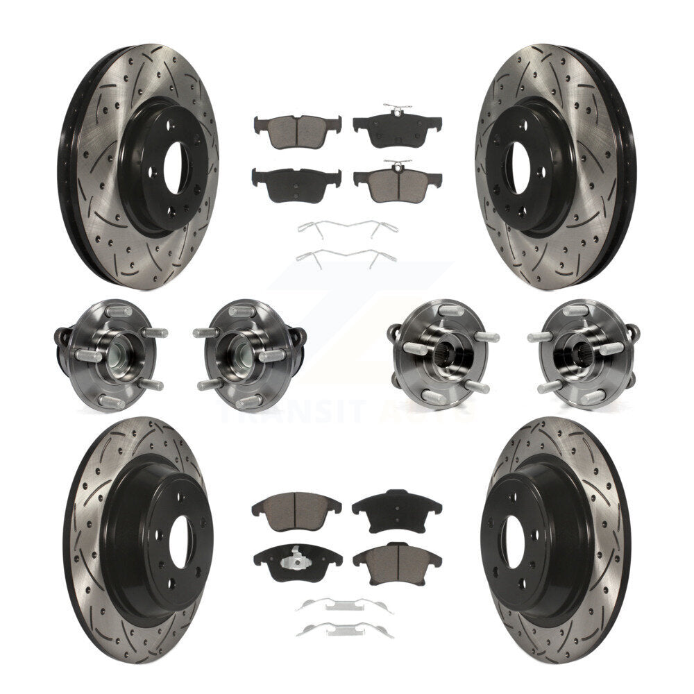 Kit de plaquettes de Rotor de frein revêtues de roulement de moyeu avant et arrière (10 pièces) pour Ford Fusion Lincol