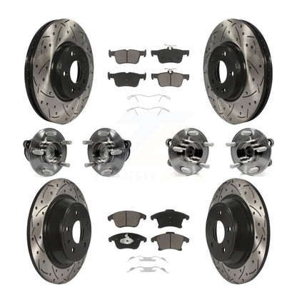 Kit de plaquettes de Rotor de frein revêtues de roulement de moyeu avant et arrière (10 pièces) pour Ford Fusion Lincol