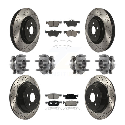 Kit de plaquettes de Rotor de frein revêtues de roulement de moyeu avant et arrière (10 pièces) pour Lincoln Continenta