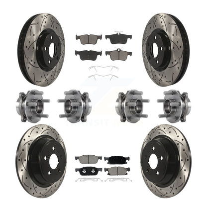 Kit de plaquettes de Rotor de frein revêtues de roulement de moyeu avant et arrière (10 pièces) pour Lincoln Continenta