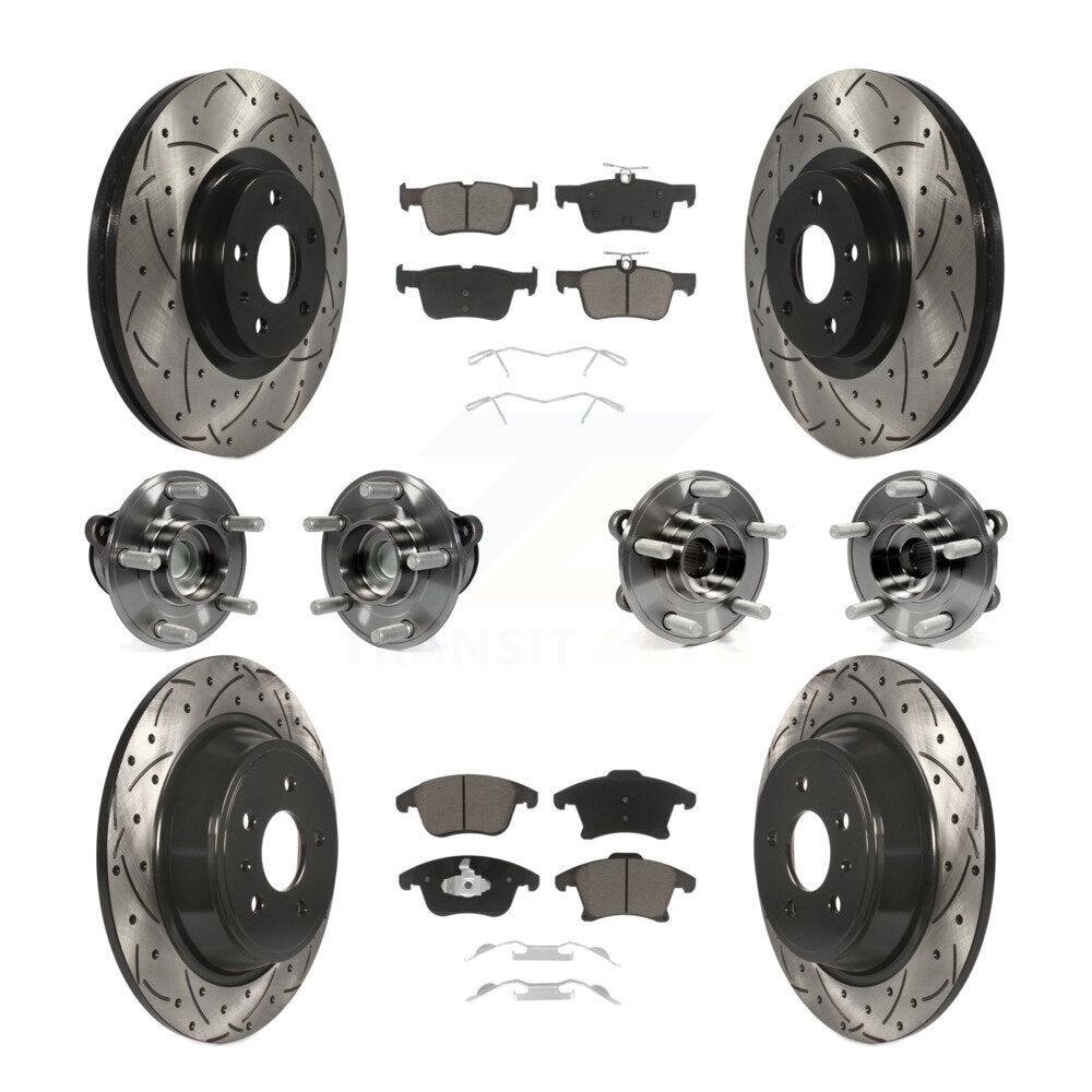 Kit de plaquettes de Rotor de frein revêtues de roulement de moyeu avant et arrière (10 pièces) pour Ford Fusion Lincol
