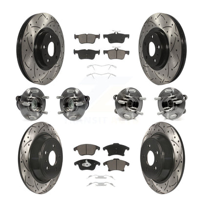 Kit de plaquettes de Rotor de frein revêtues de roulement de moyeu avant et arrière (10 pièces) pour Ford Fusion Lincol