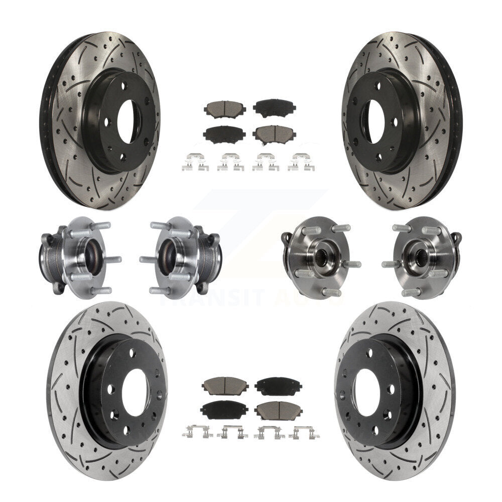 Kit de plaquettes de rotor de frein à disque revêtues de roulement de moyeu avant et arrière (10 pièces) pour Mazda 3 Spor