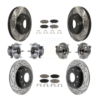 Kit de plaquettes de rotor de frein à disque revêtues de roulement de moyeu avant et arrière (10 pièces) pour Mazda 3 Spor