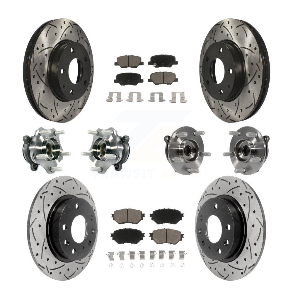 Kit de plaquettes de rotor de frein à disque revêtues de roulement de moyeu avant et arrière (10 pièces) pour Mazda 3 Spor