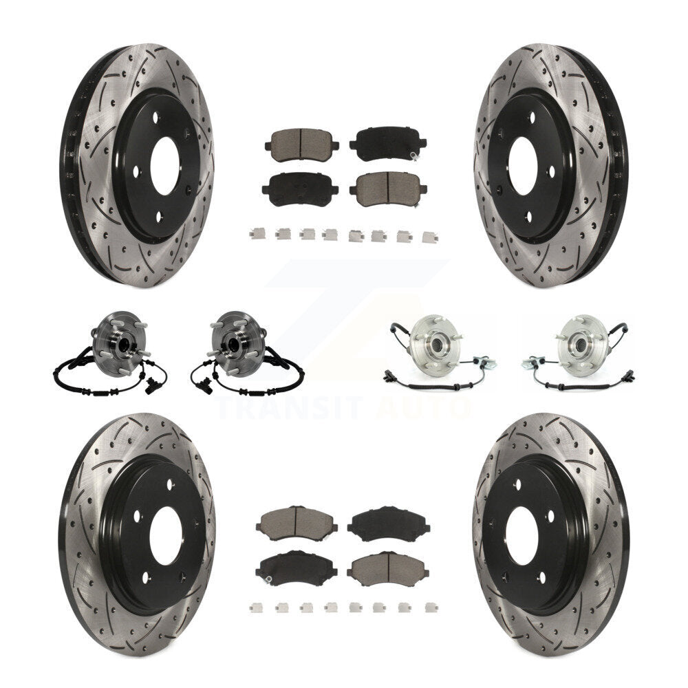 Kit de rotor et de plaquettes de frein revêtus de roulement de moyeu avant et arrière (10 pièces) pour Volkswagen Routa