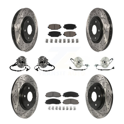 Kit de rotor et de plaquettes de frein revêtus de roulement de moyeu avant et arrière (10 pièces) pour Volkswagen Routa