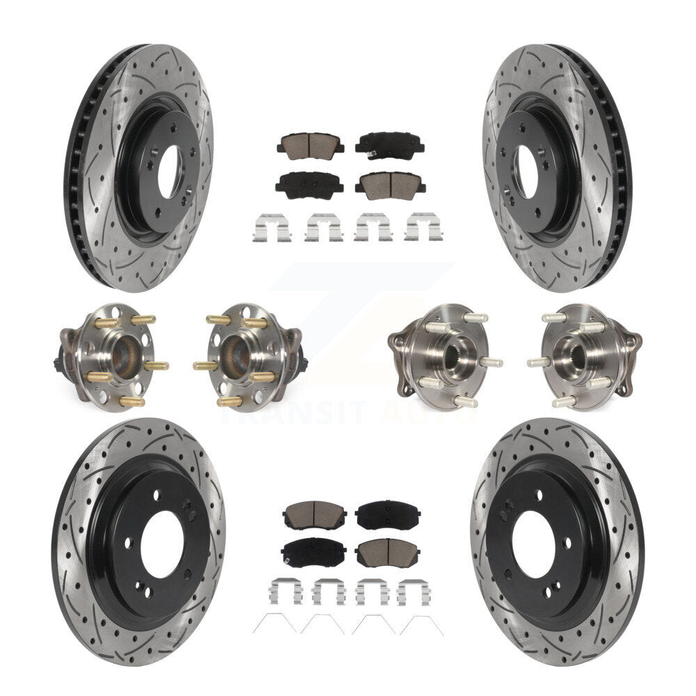 Kit de plaquettes de Rotor de frein à disque revêtu de roulement de moyeu avant et arrière (10 pièces) pour Hyundai Sonat