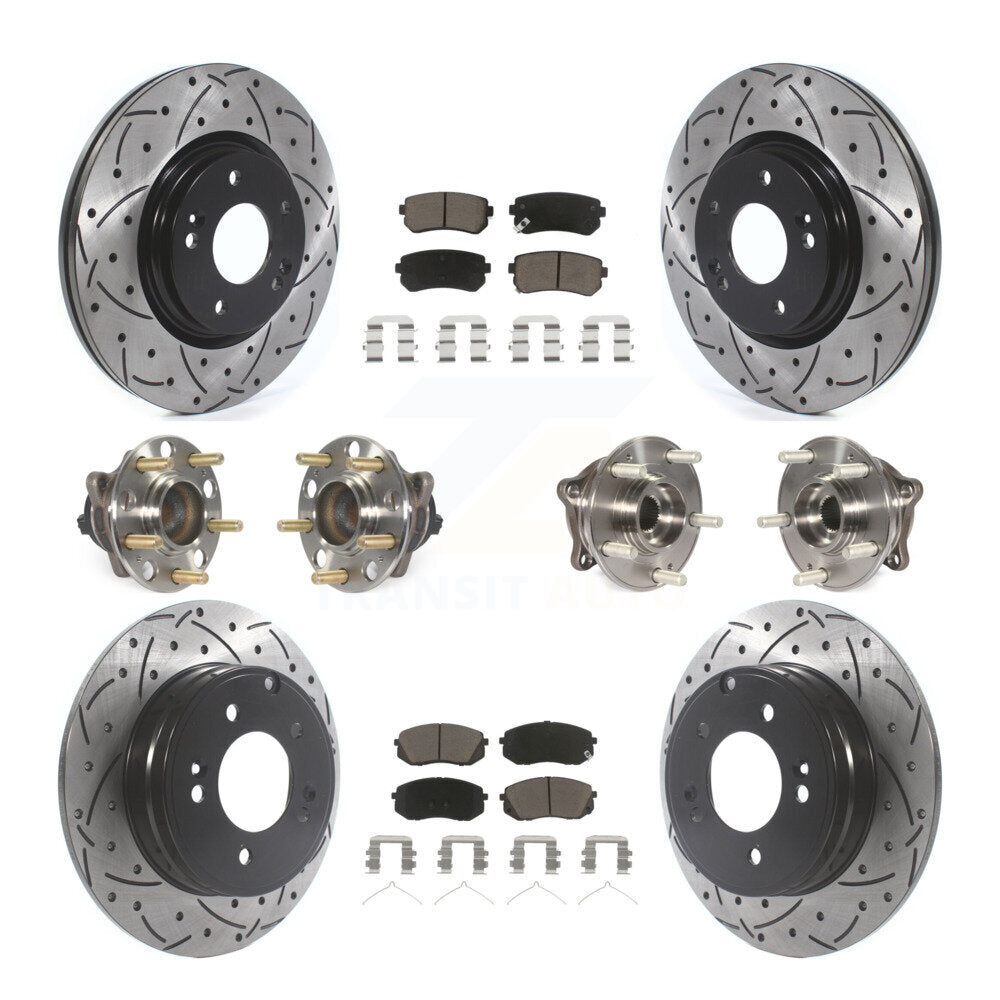 Kit de plaquettes de Rotor de frein à disque revêtu de roulement de moyeu avant et arrière (10 pièces) pour Hyundai Sonat