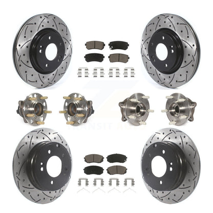 Kit de plaquettes de Rotor de frein à disque revêtu de roulement de moyeu avant et arrière (10 pièces) pour Hyundai Sonat