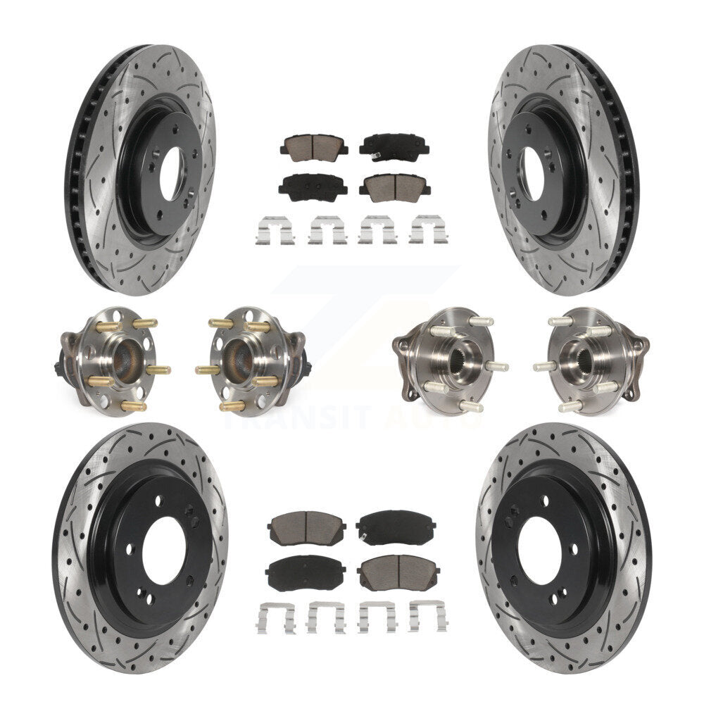 Kit de plaquettes de Rotor de frein à disque revêtu de roulement de moyeu avant et arrière (10 pièces) pour Hyundai Sonat