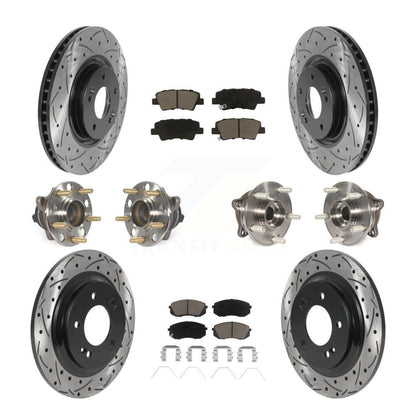 Kit de rotor et de plaquettes de frein à disque revêtus de roulement de moyeu avant et arrière (10 pièces) pour Kia Optim
