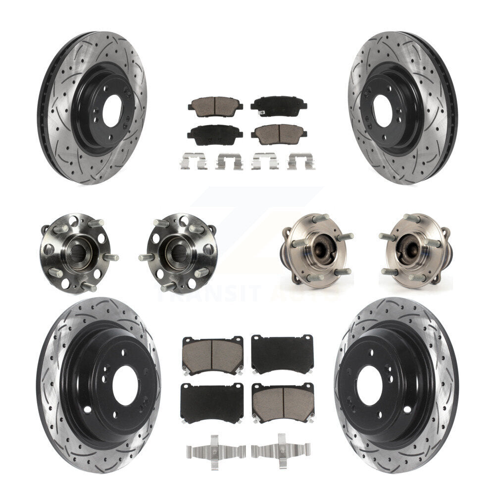 Kit de rotor et de plaquettes de frein revêtus de roulement de moyeu avant et arrière (10 pièces) pour Hyundai Genesi