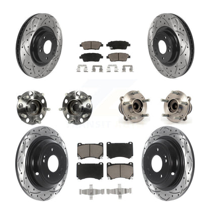 Kit de rotor et de plaquettes de frein revêtus de roulement de moyeu avant et arrière (10 pièces) pour Hyundai Genesi