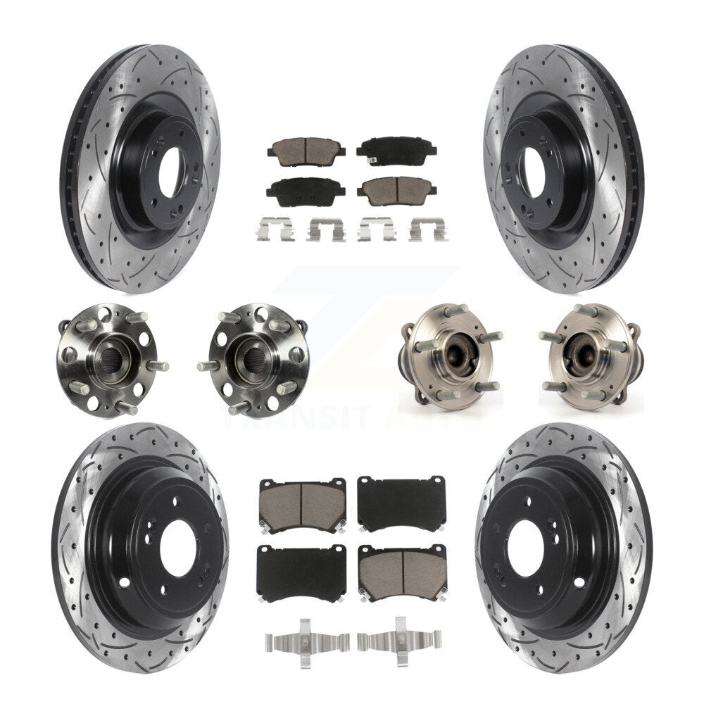 Kit de plaquettes de rotor de frein, roulement de moyeu avant et arrière (10 pièces) pour Hyundai Genesis 5.0