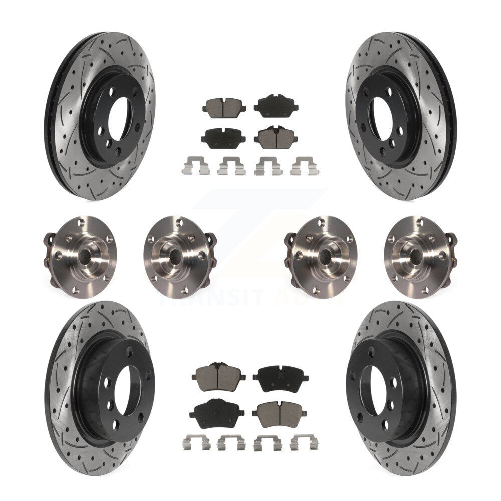 Kit de plaquettes de rotor de frein revêtues de roulement de moyeu avant et arrière (10 pièces) pour Mini Cooper Pacema