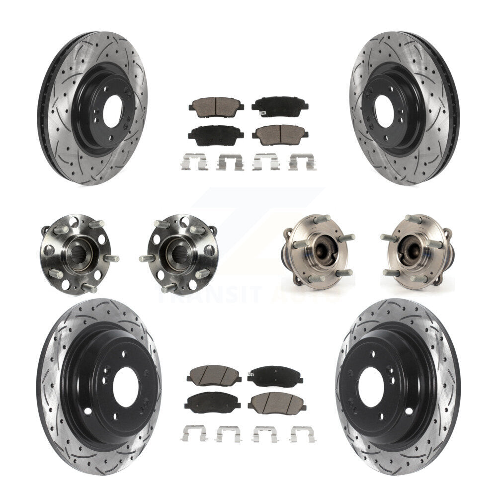 Kit de plaquettes de Rotor de frein, roulement de moyeu avant et arrière (10 pièces) pour Hyundai Genesis 3.8