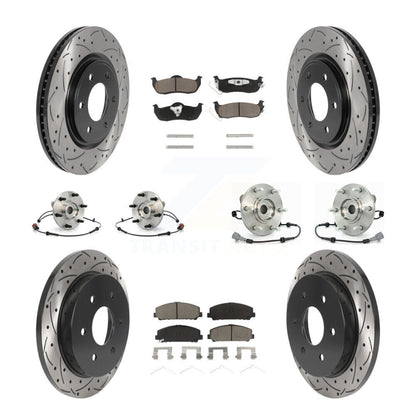 Kit de plaquettes de rotor de frein enduites de roulement de moyeu avant et arrière (10 pièces) pour Nissan Armada QX5