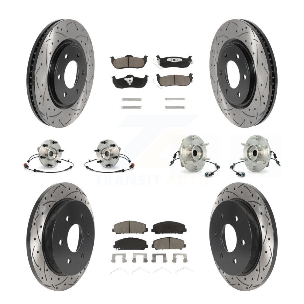 Kit de plaquettes de rotor de frein à disque revêtues de roulement de moyeu avant et arrière (10 pièces) pour INFINITI QX5