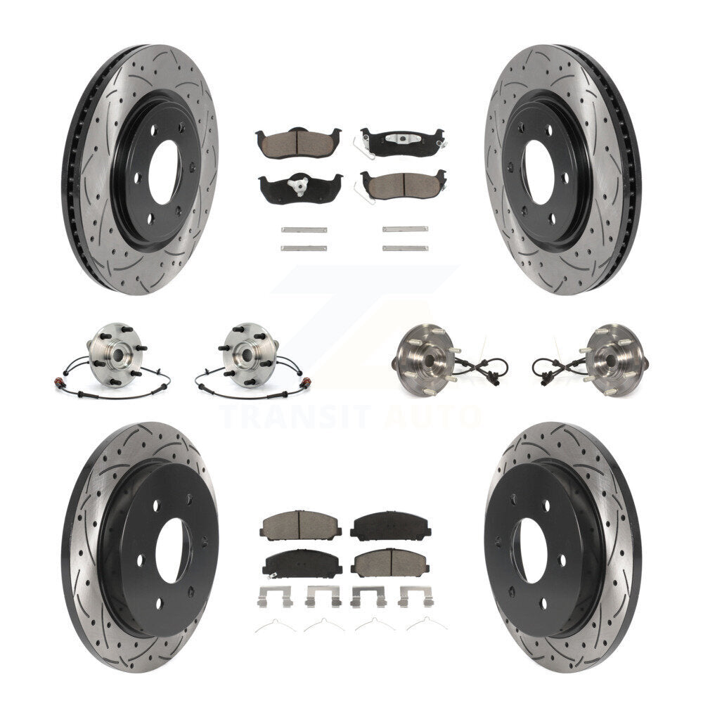 Kit de plaquettes de rotor de frein à disque revêtues de roulement de moyeu avant et arrière (10 pièces) pour Nissan Armad